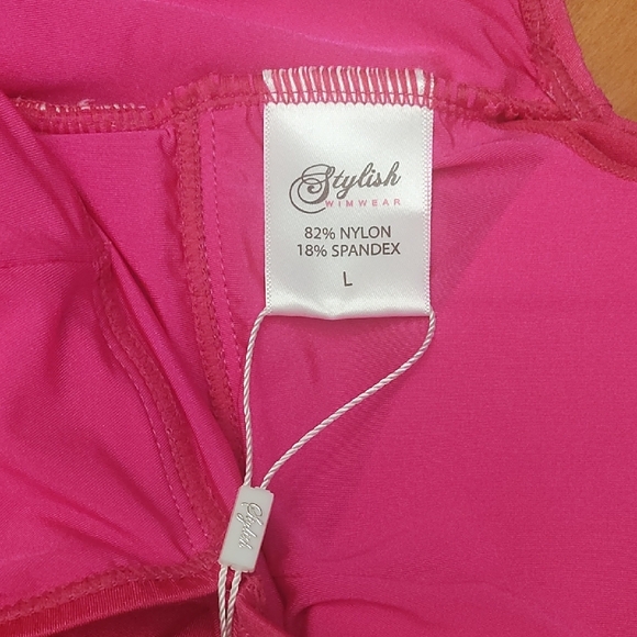 Pink Ruffled Swimsuit with Belt - Picture 3 of 6